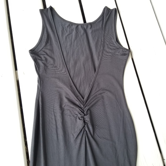 Long Black med dress with a deep V back - Picture 1 of 6